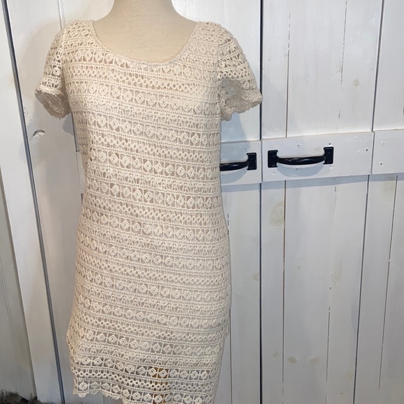 Anthropologie Staring At Stars Cream Eyelet Dress - Picture 1 of 5